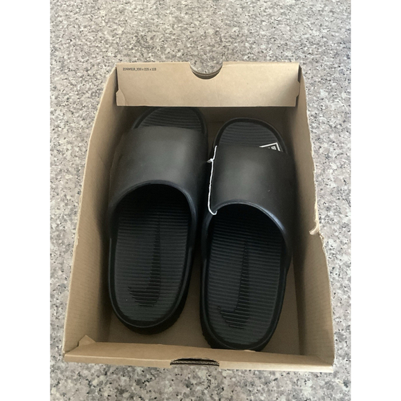NEW Men’s NIKE CALM SLIDE BLACK / BLACK (FD4116 001) Sz 12 Comfort - Picture 2 of 7